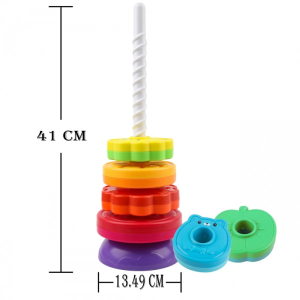 WOOPIE BABY Edukacinė piramidė "Twisted Tower Animals