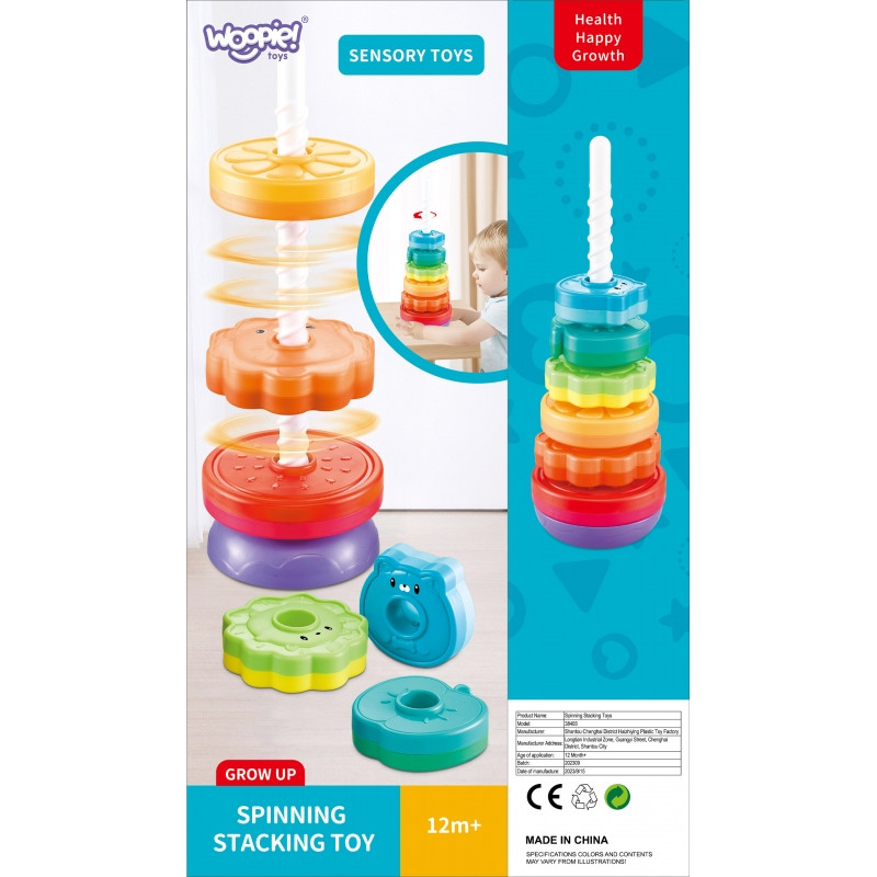 WOOPIE BABY Edukacinė piramidė "Twisted Tower Animals