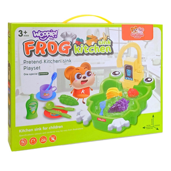 Кухонная мойка WOOPIE Frog с функцией подачи воды на батарейках, 14 шт.