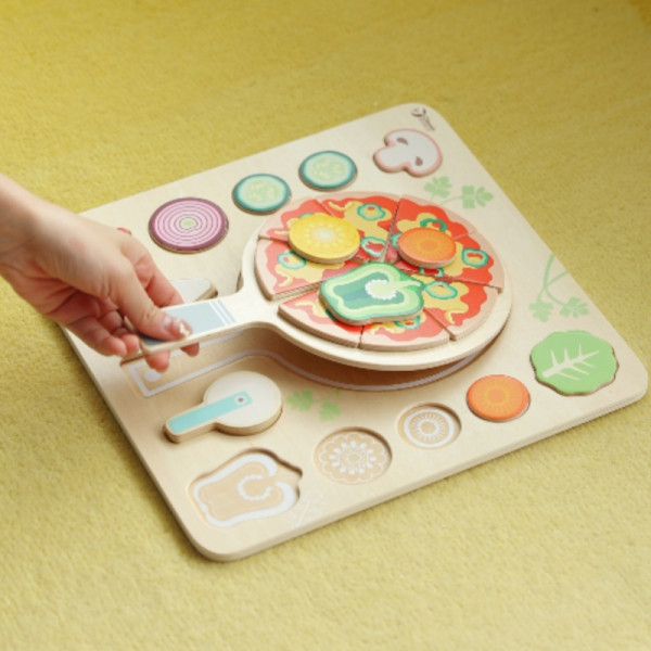 CLASSIC WORLD Drewniana Pizza do Krojenia Układanka Warzywa 22 el.