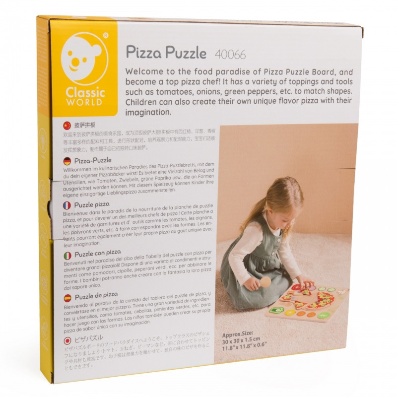 CLASSIC WORLD Деревянная пицца-резак Овощи Пазл 22 предмета.