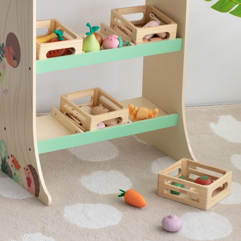 CLASSIC WORLD Набор деревянных овощей в корзине 6 шт.