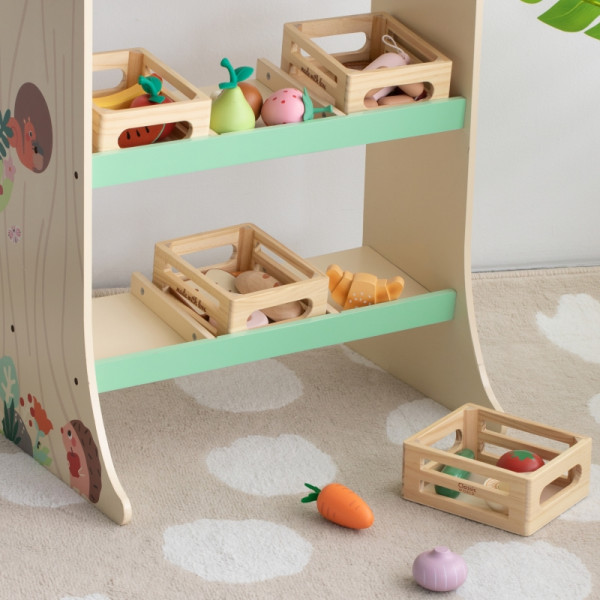 CLASSIC WORLD Medinių kepinių krepšelyje rinkinys 6 el.