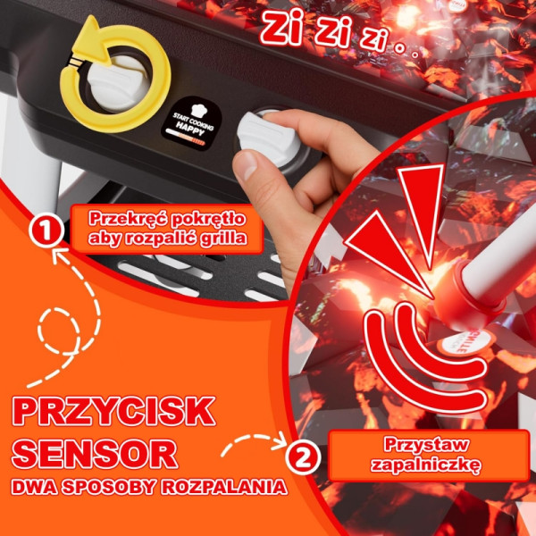 WOOPIE Grill Barbecue Kuchnia Ogrodowa Interaktywna LED Zestaw XL 31 el.