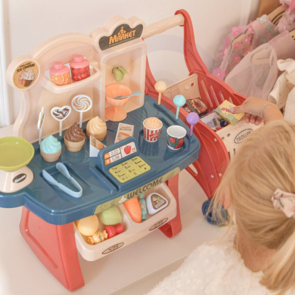 WOOPIE Supermarket Pirkinių vežimėlis Ledai Saldumynai + 40 akc.