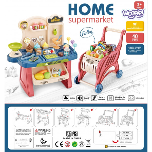 WOOPIE Supermarket Pirkinių vežimėlis Ledai Saldumynai + 40 akc.