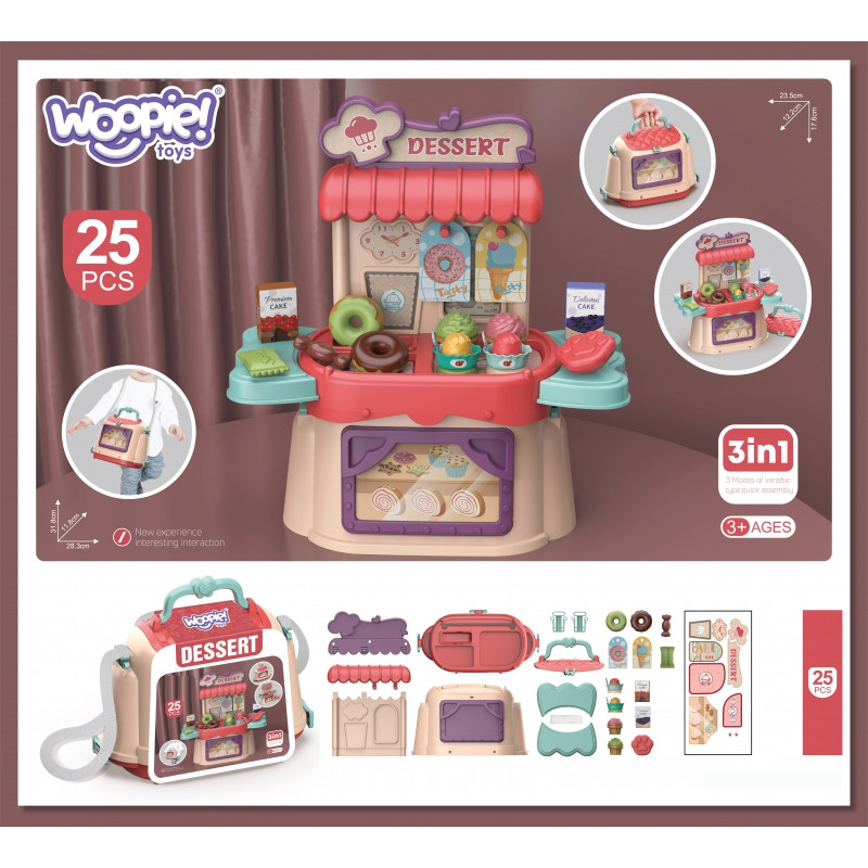 Чемодан WOOPIE Confectionery Ice Cream Parlor 3-в-1, сумка на 25 предметов