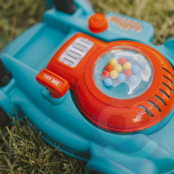 WOOPIE Lawn Mower for Kids Sound + Helmet Canister Set