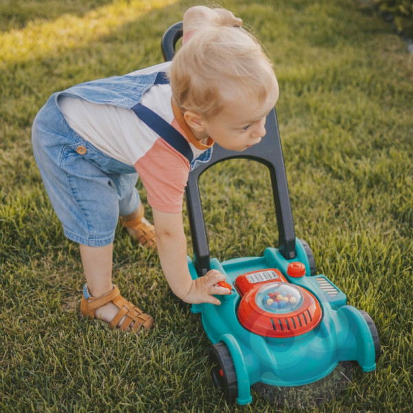 WOOPIE Lawn Mower for Kids Sound + Helmet Canister Set