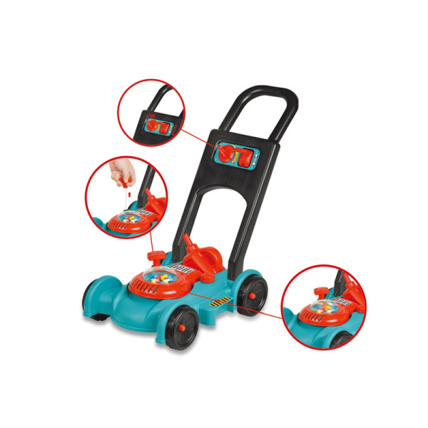 WOOPIE Lawn Mower for Kids Sound + Helmet Canister Set