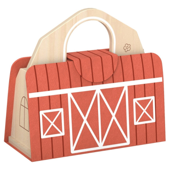 „Tooky Toy“ medinė sulankstoma ferma su gyvūnų figūrėlėmis