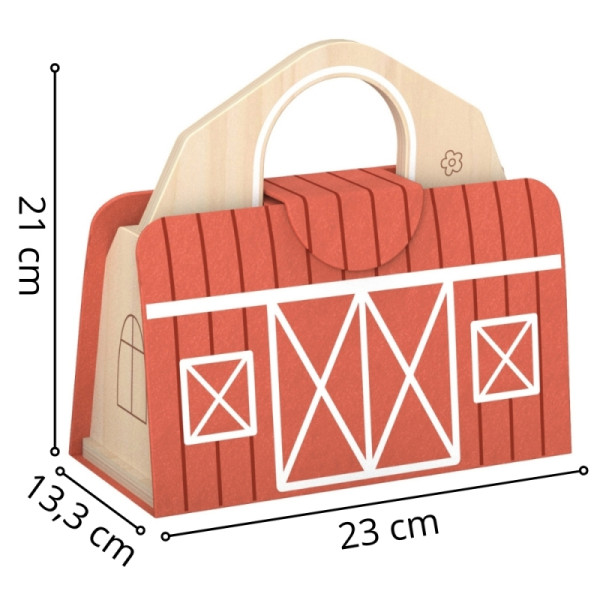 „Tooky Toy“ medinė sulankstoma ferma su gyvūnų figūrėlėmis