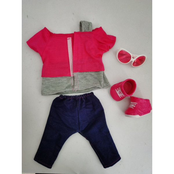 WOOPIE Modne Ubranko dla Lalki LOVE Okulary Buciki 43-46 cm WOOPIE Modne Ubranko dla Lalki LOVE Okulary Buciki 43-46 cm