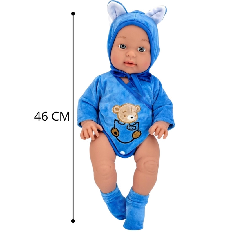 WOOPIE ROYAL meškiukas, apsirengęs kūdikio lėlę 46 cm