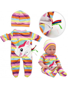 WOOPIE ROYAL Lėlės drabužių rinkinys Bodysuit Unicorn Cap 43-46 cm