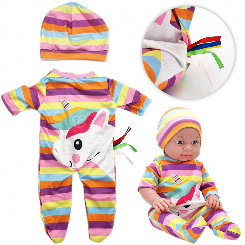 WOOPIE ROYAL Lėlės drabužių rinkinys Bodysuit Unicorn Cap 43-46 cm