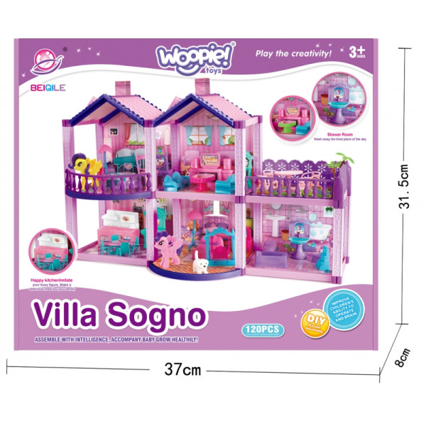 WOOPIE Pony Dollhouse PONY FANTASY VILLA 120 pcs.