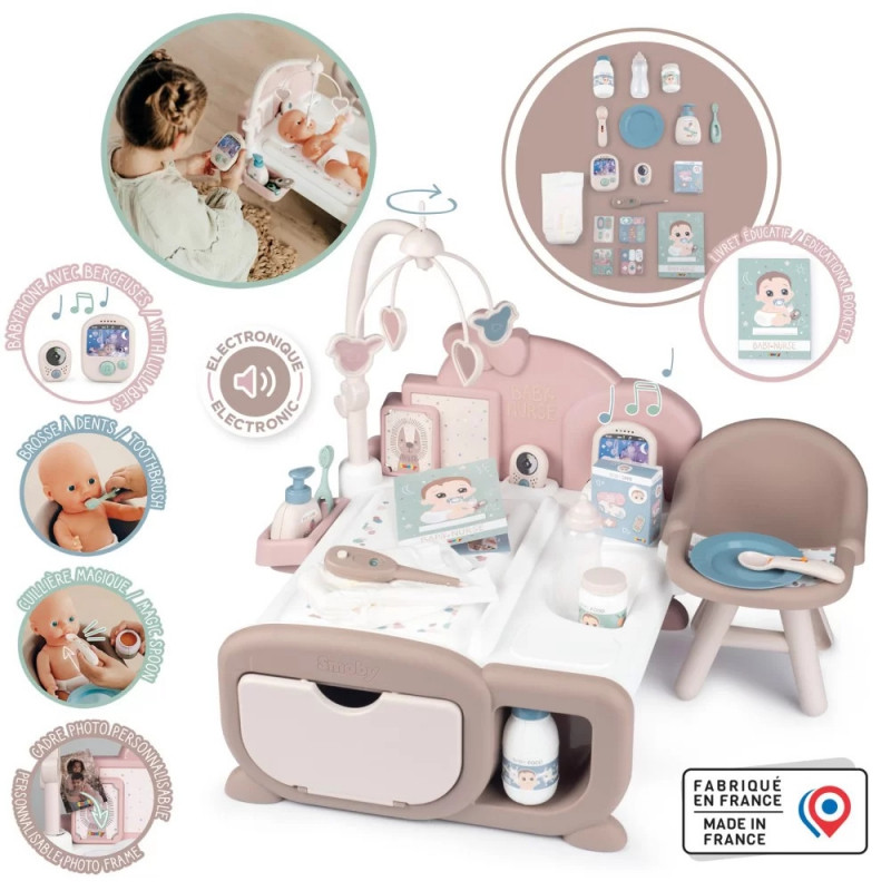 SMOBY Baby Nurse Elektroninis didelis auklės kampelis lėlėms 19 Priedai