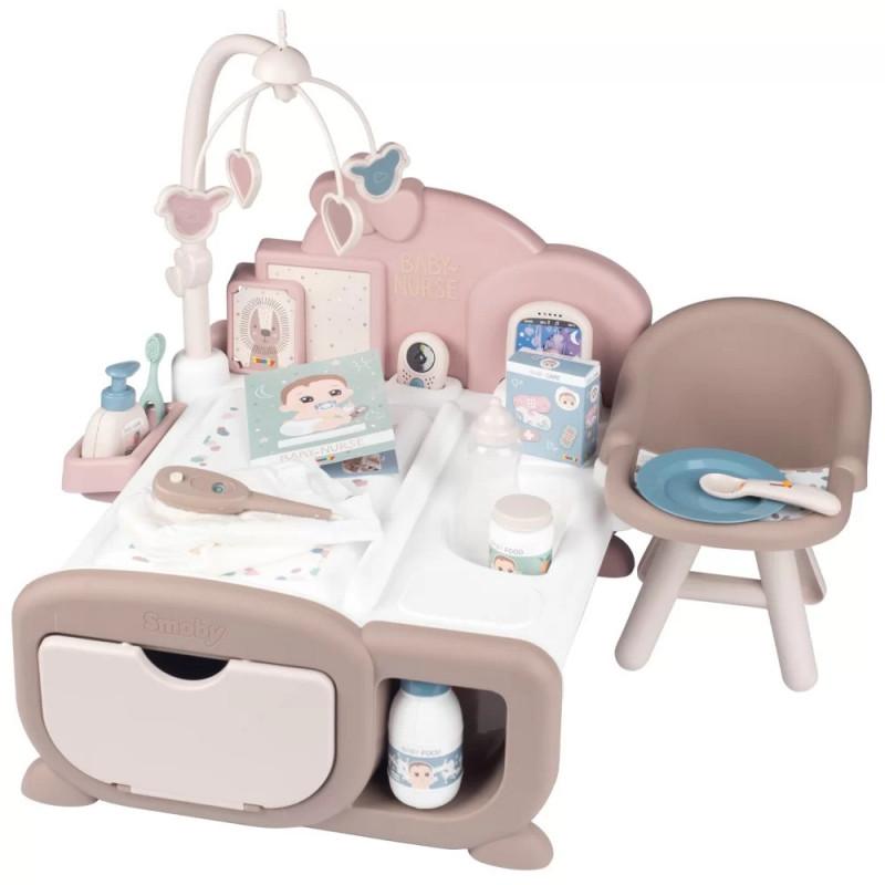 SMOBY Baby Nurse Elektroninis didelis auklės kampelis lėlėms 19 Priedai