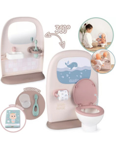 SMOBY Baby Nurse apverčiamas tualeto lėlės vonios kambarys su priedais