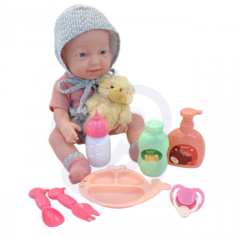 WOOPIE ROYAL Baby Doll 36 cm meškiuko drabužiai Maitinimo reikmenys