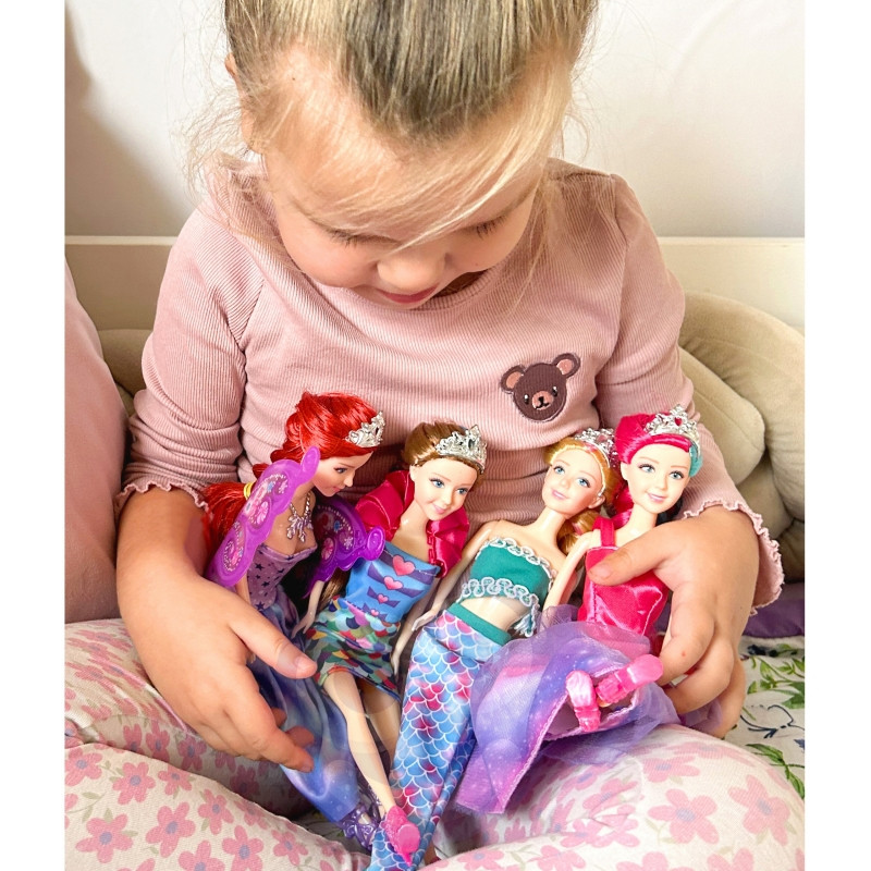 WOOPIE 4 stebuklingų princesių rinkinys - 4in1 lėlių dėžutė su priedais