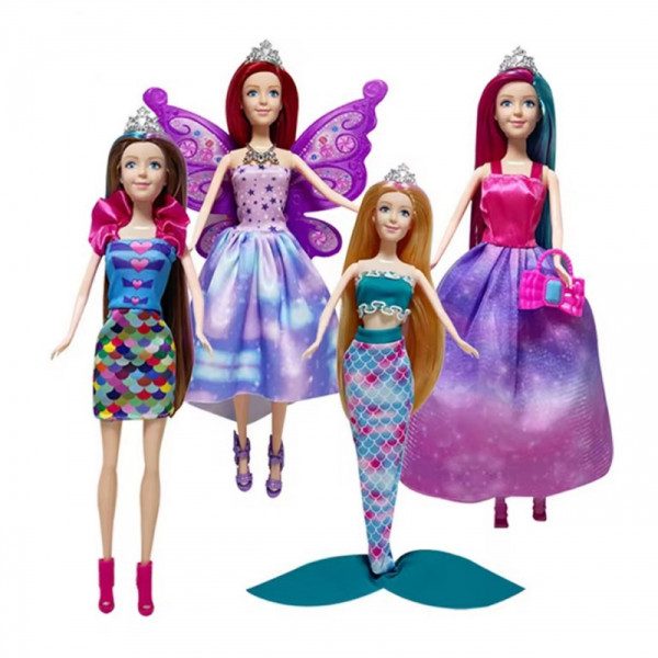 WOOPIE 4 stebuklingų princesių rinkinys - 4in1 lėlių dėžutė su priedais WOOPIE 4 stebuklingų princesių rinkinys - 4in1 lėlių dėžutė su priedais