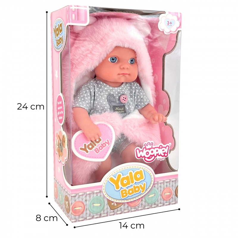WOOPIE ROYAL Pirmoji kūdikio lėlė su zuikio antklode, 23 cm