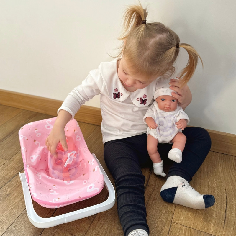 WOOPIE ROYAL rinkinys kūdikių lėlė 30,5 cm + rožinė kūdikio nešioklė