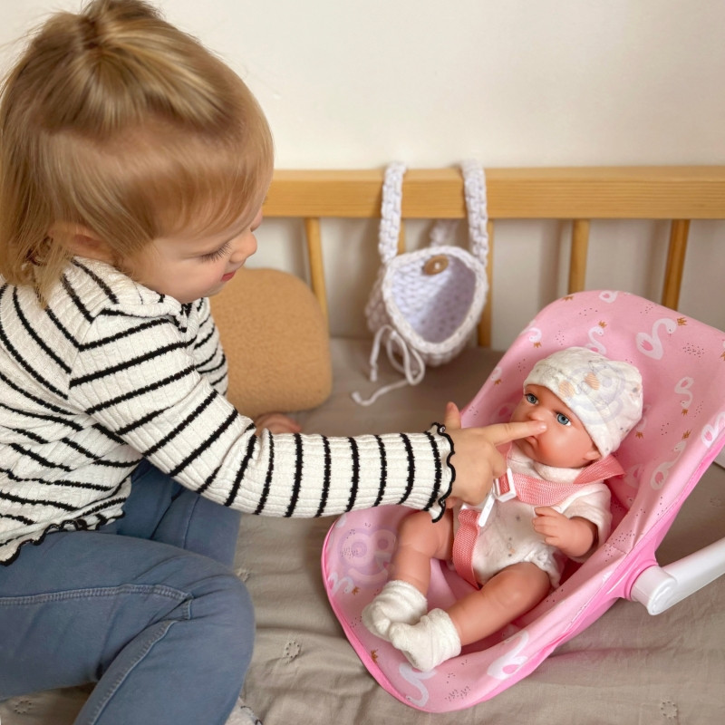WOOPIE ROYAL rinkinys kūdikių lėlė 30,5 cm + rožinė kūdikio nešioklė