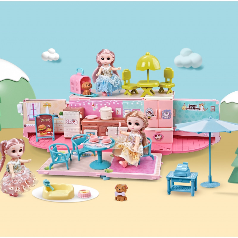 WOOPIE Camper 2in1 lėlių namelis XXL rinkinys