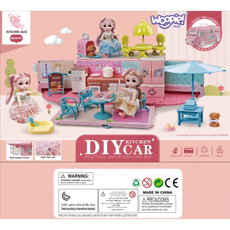 WOOPIE Camper 2in1 lėlių namelis XXL rinkinys