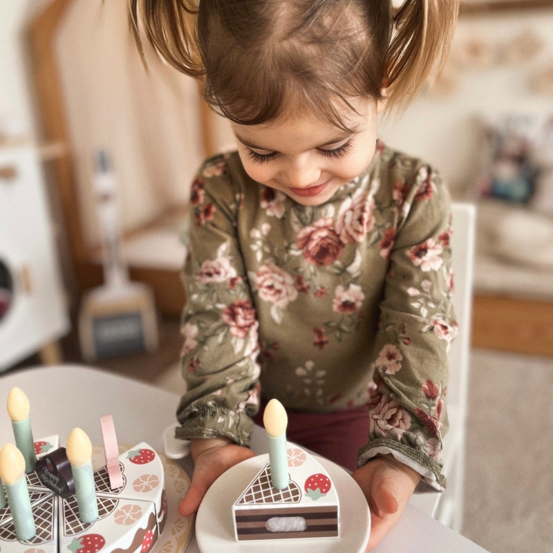 TOOKY TOY Medinis gimtadienio tortas su žvakutėmis Ropės