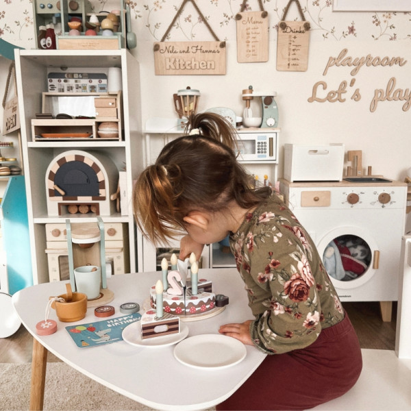 TOOKY TOY Medinis gimtadienio tortas su žvakutėmis Ropės