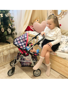 WOOPIE ROYAL Doll vežimėlio reguliuojama sėdynė 4 ratai 2