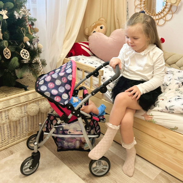 WOOPIE ROYAL Doll vežimėlio reguliuojama sėdynė 4 ratai WOOPIE ROYAL Doll vežimėlio reguliuojama sėdynė 4 ratai
