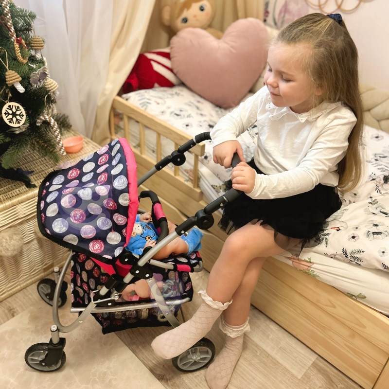 WOOPIE ROYAL Doll vežimėlio reguliuojama sėdynė 4 ratai