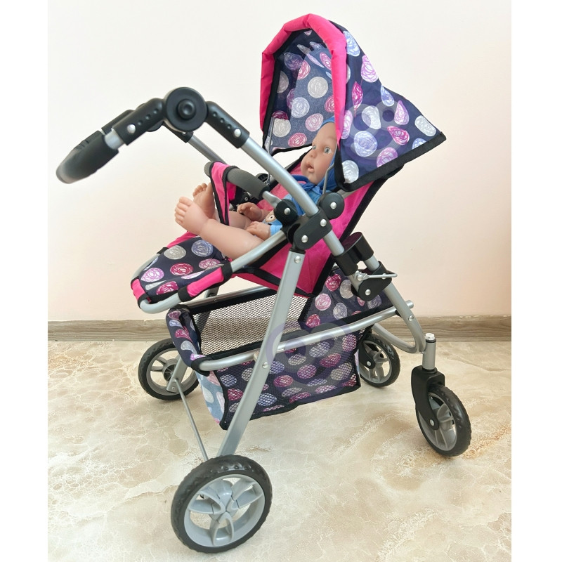 WOOPIE ROYAL Doll vežimėlis su reguliuojama sėdyne