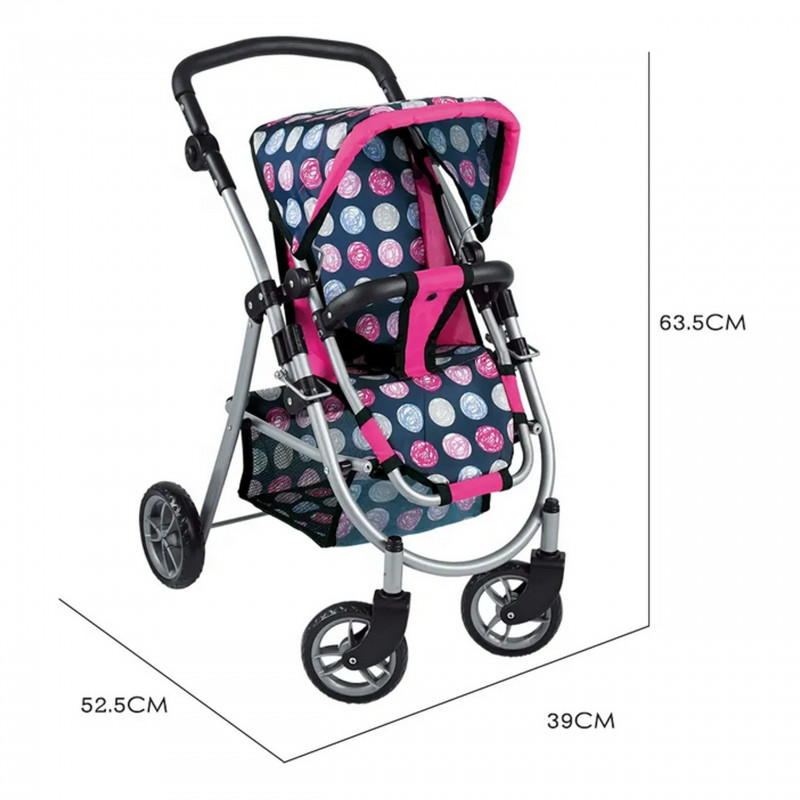 WOOPIE ROYAL Doll vežimėlis su reguliuojama sėdyne