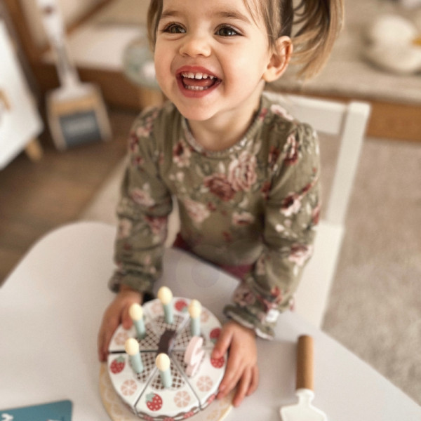 TOOKY TOY Medinis gimtadienio tortas su žvakutėmis Ropės