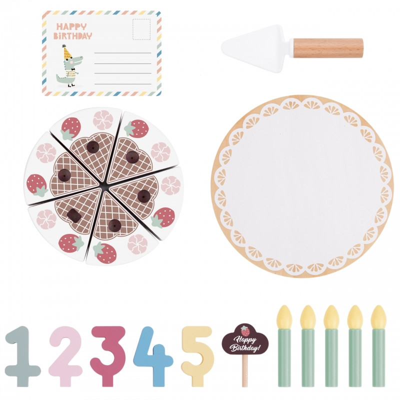 TOOKY TOY Medinis gimtadienio tortas su žvakutėmis Ropės