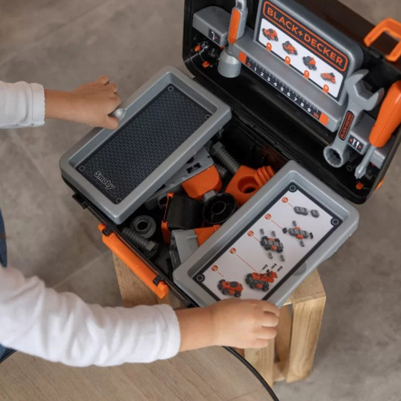 SMOBY Black & Decker įrankių dėklas + automobilio dalys