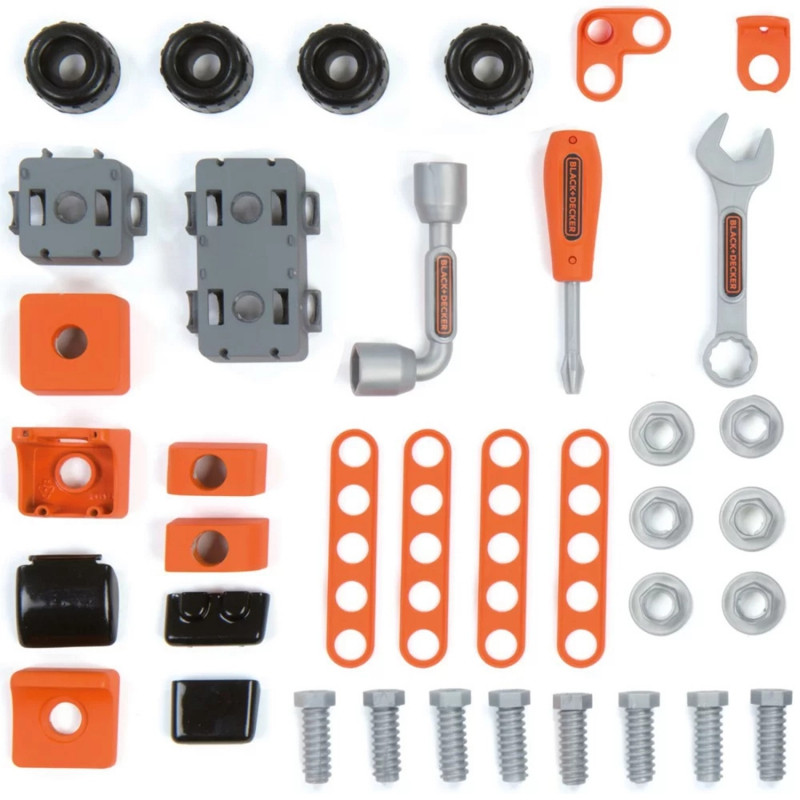 SMOBY Black & Decker įrankių dėklas + automobilio dalys