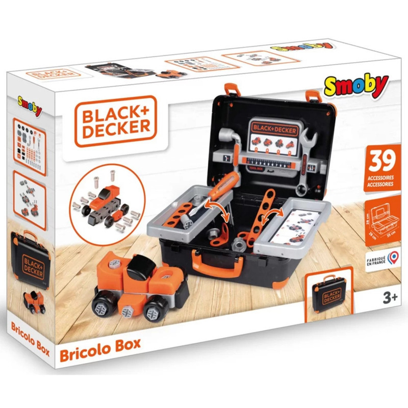 SMOBY Black & Decker įrankių dėklas + automobilio dalys