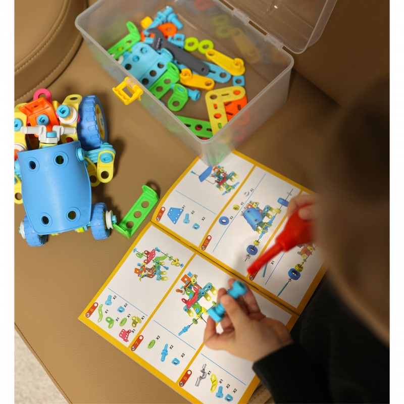 WOOPIE Zestaw Pojazdów Klocki Konstrukcyjny 6w1 STEM