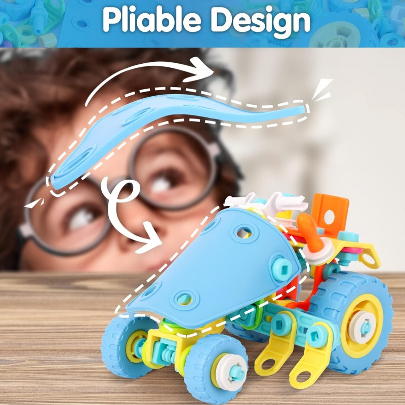 WOOPIE transporto priemonių rinkinio statybiniai blokai 6in1 STEM