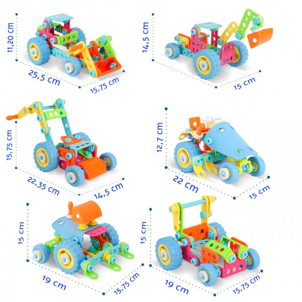 WOOPIE transporto priemonių rinkinio statybiniai blokai 6in1 STEM WOOPIE transporto priemonių rinkinio statybiniai blokai 6in1 STEM