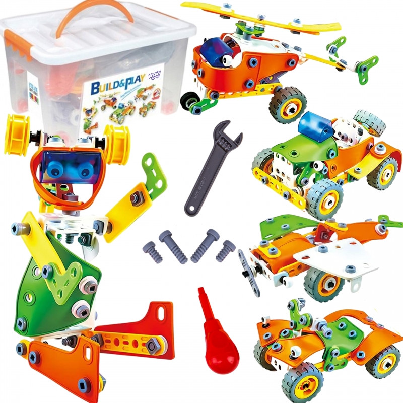WOOPIE Construction Bricks Set STEM Vehicles 163 pcs.