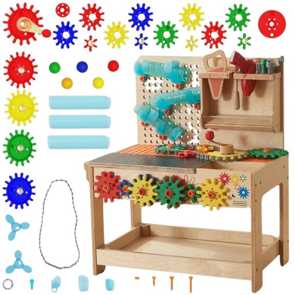 MASTERKIDZ Montessori STEM medinės dirbtuvės su įrankiais + priedais MASTERKIDZ Montessori STEM medinės dirbtuvės su įrankiais + priedais