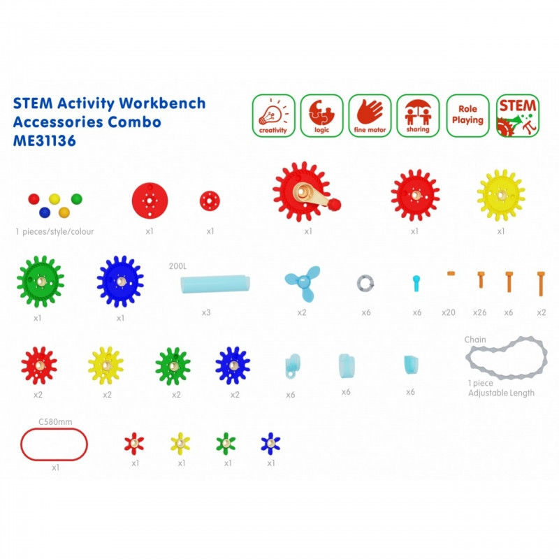 MASTERKIDZ Montessori STEM medinės dirbtuvės su įrankiais + priedais